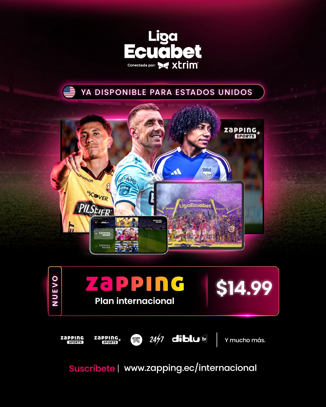 ¡El fútbol ecuatoriano cruza fronteras!: Zapping lanza su «Plan Internacional»