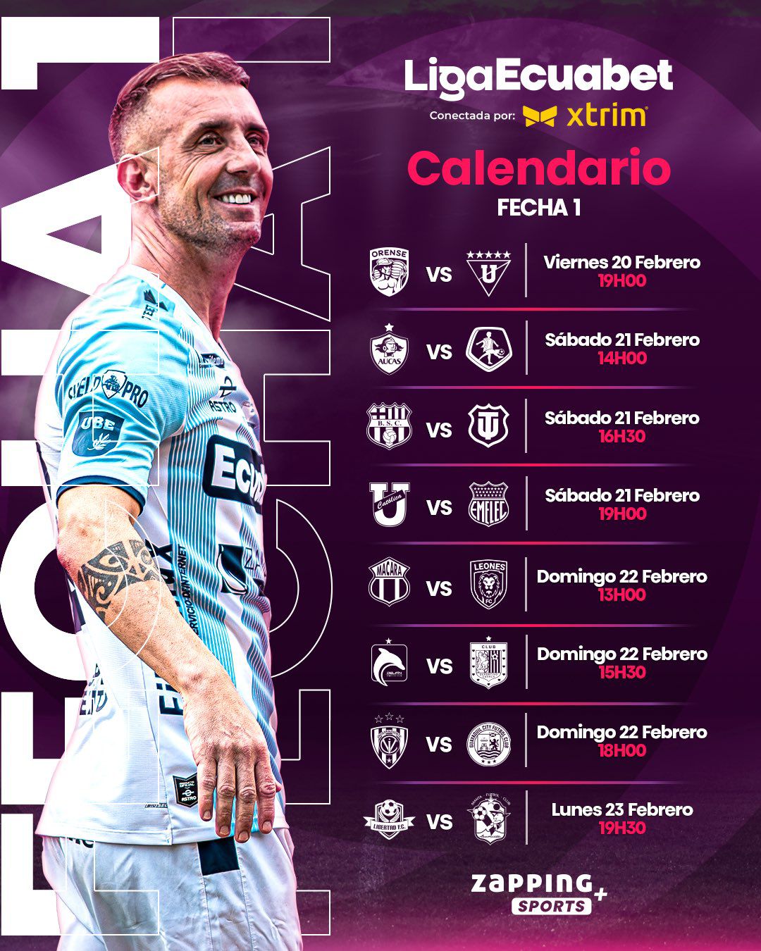 ¡Vuelve la LigaPro! Horarios, partidos y el gran ausente de la Fecha 1